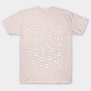 Seamless pattern of a cute cats and white stars T-Shirt